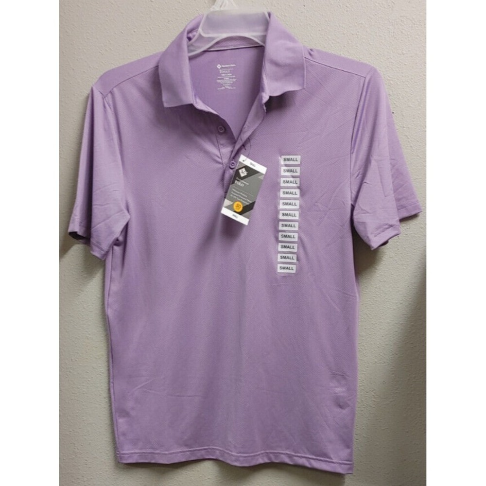 NWT Member's Mark Performance‎ Polo 50 UPF Purple Thistle SMALL